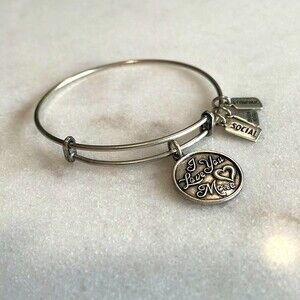 I Love You More Silver Adjustable Bangle Bracelet Stackable